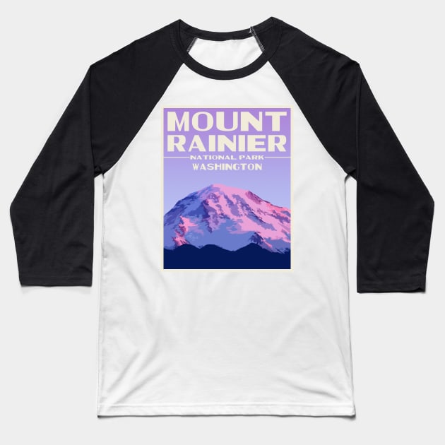 Mount Rainier Baseball T-Shirt by IDesignTShirtsBro